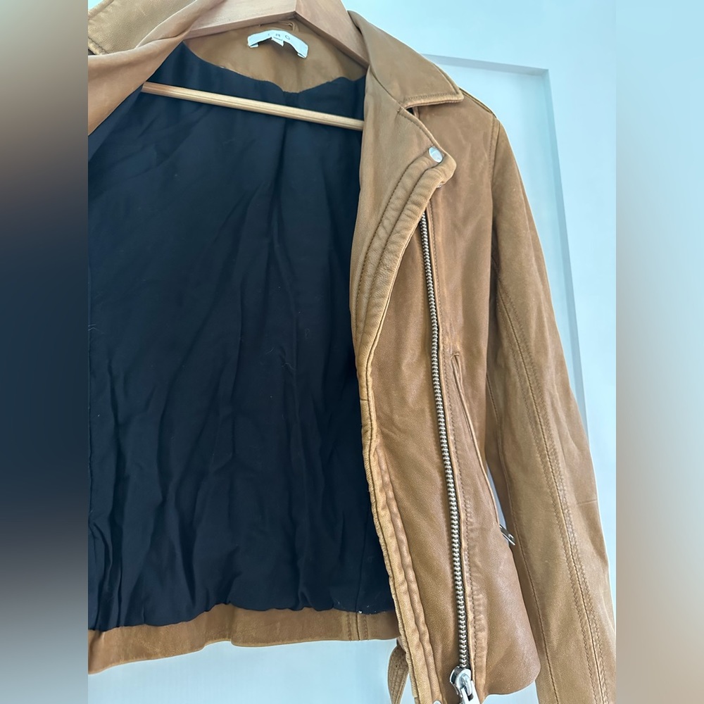 Brown Leather Iro Han Jacket size 34 Xs - Picture 6 of 7